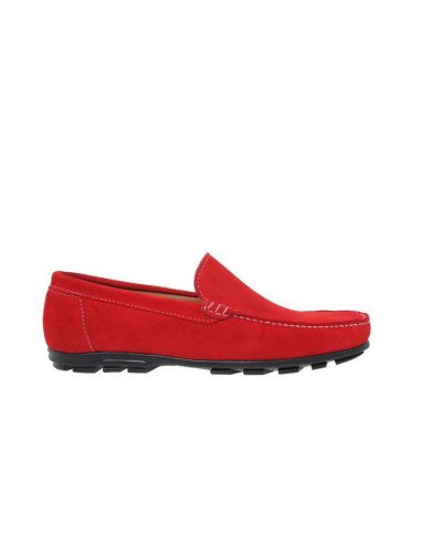 Mocasines piel vuelta rojos