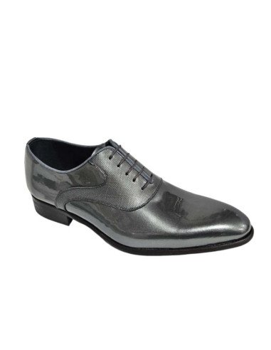 Zapatos Hombre Charol Plata