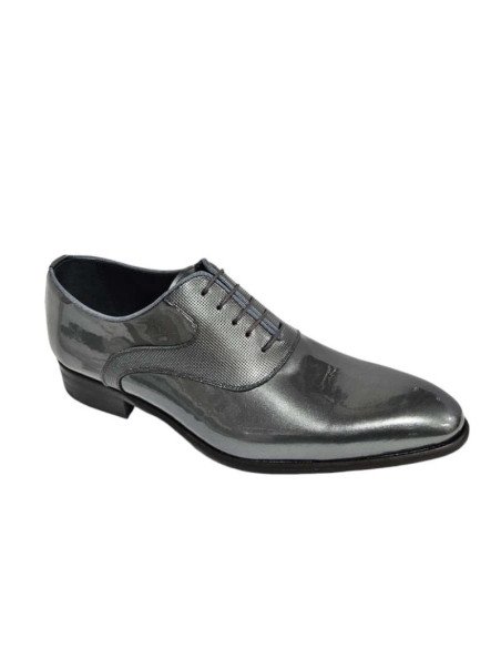 Zapatos Hombre Charol Plata
