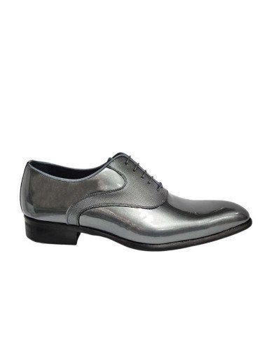 Zapatos Hombre Charol Plata