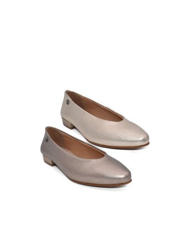 Manoletinas mujer piel tacón metalizadas
