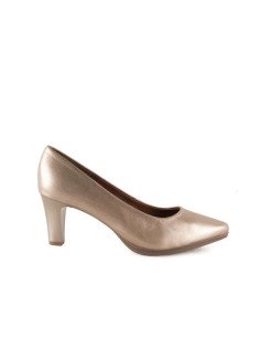 Salones tacón piel metalizada