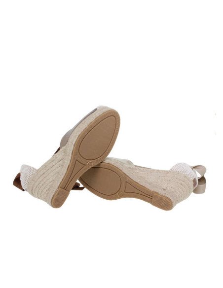 Cuñas esparto piel marrones