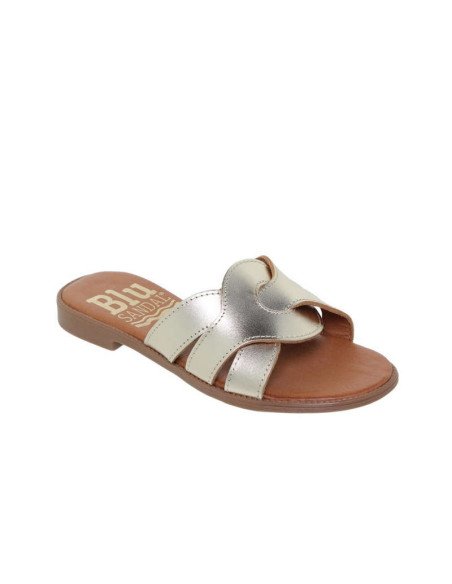 Sandalias Planas Cómodas Piel Oro