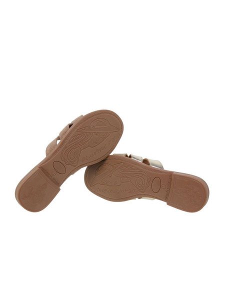 Sandalias Planas Cómodas Piel Oro