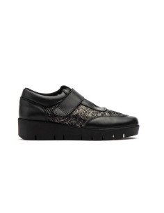 Zapatos velcro piel negros
