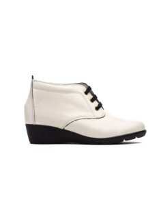 Botines cómodos piel blanco