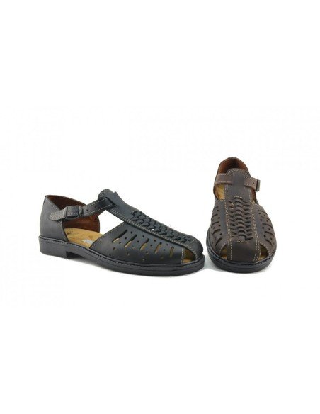 Sandalia hombre piel marrón 1