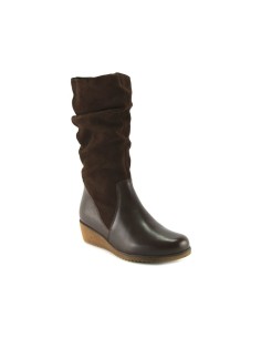Boot woman leather wedge brown tupie 1