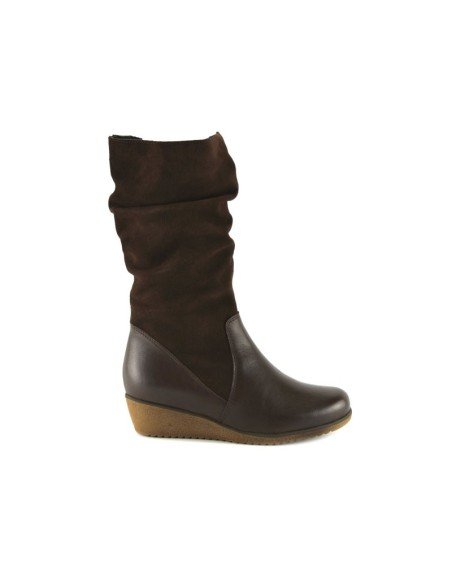 Bota Mujer Piel Cuña Negra Tupie