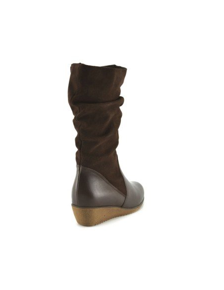 Bota Mujer Piel Cuña Negra Tupie