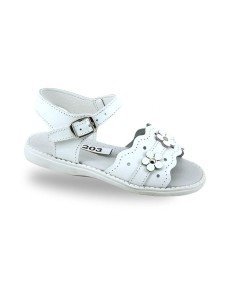 Sandalia Niña Piel Flores 2