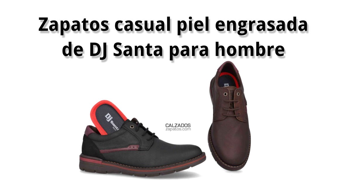 Oiled leather casual shoes by DJ Santa for men