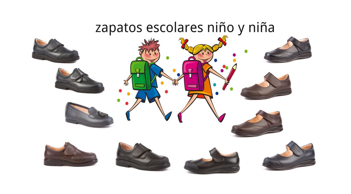 Zapatos escolares, colegiales niño y niña de