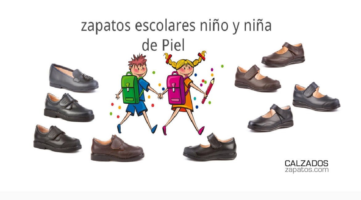 Zapatos escolares niño y niña de piel 2019